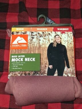 Ozark Trail Women’s Mock Neck Base Layer - Mauve Plum